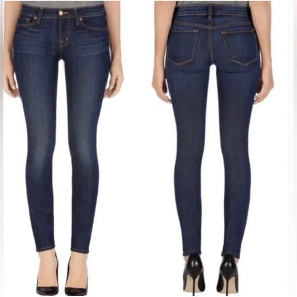 JBrand Dark Wash Low Rise Pencil Split Leg Size 27 - Picture 1 of 9